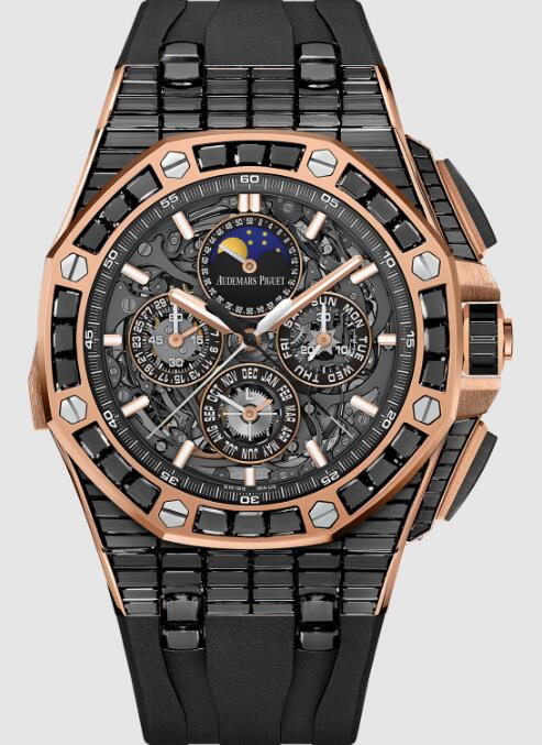 Replica AP Watch Audemars Piguet Royal Oak OffShore Grande Complication Pink Gold - Black Sapphire 26583OR.SS.A002CA.01